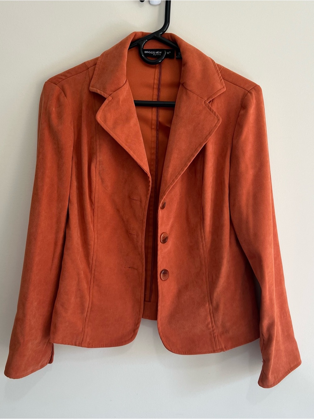 Briggs New York Orange Suede Blazer - Size PS